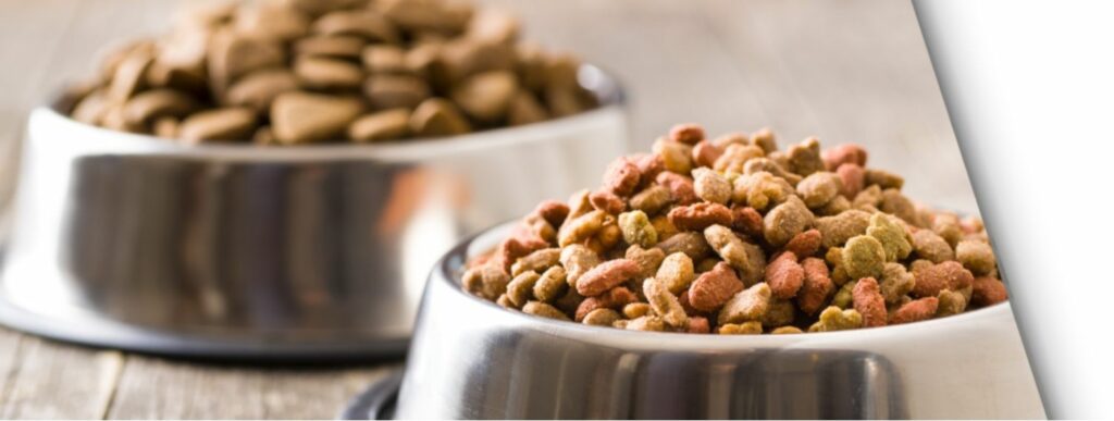 Animal feed kibble in the pet food industry for safety feed.