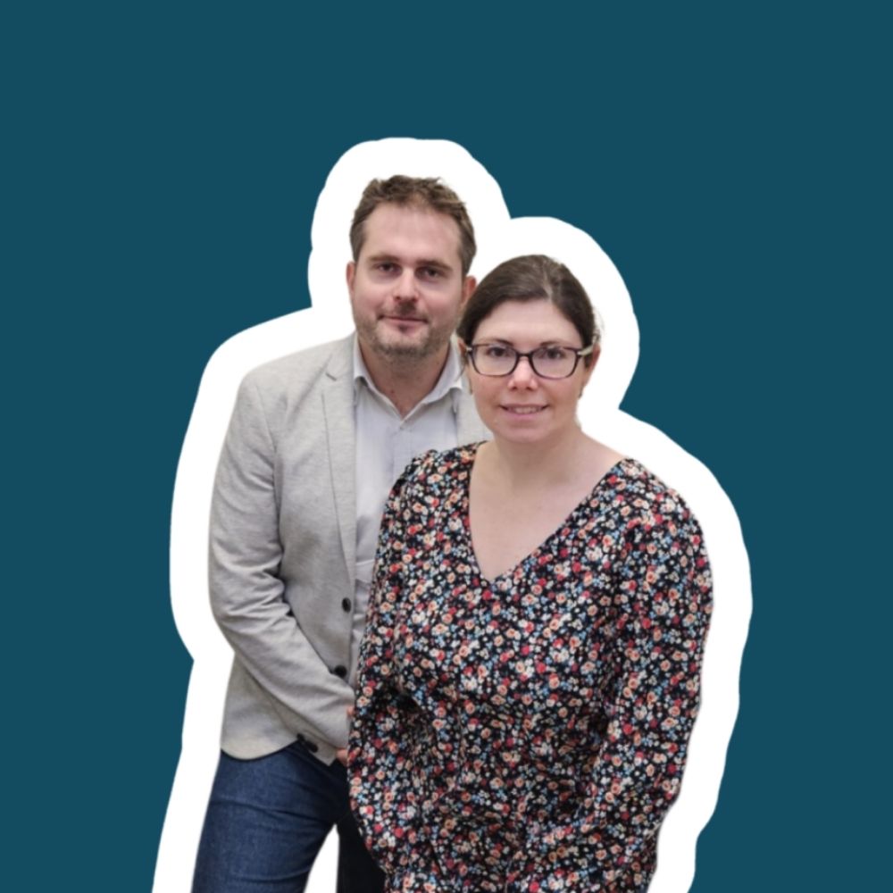 Équipe commerciale avec Rodrigue Courchant notre directeur commercial et Julie Gondouin, gestionnaire en administration des ventes.