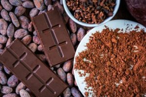 Illustration chocolat céréales poudres