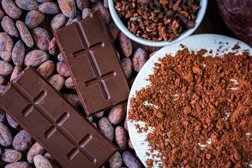 Illustration chocolat céréales poudres